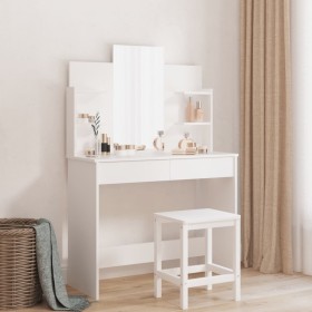 Dressing table with white mirror 96x39x142 cm by , Bedroom Dressers - Ref: Foro24-837574, Price: 98,01 €, Discount: %