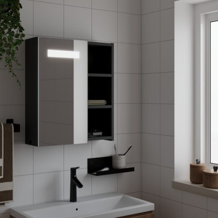 Bathroom cabinet with mirror and LED light black 45x13x52 cm by , bathroom vanities - Ref: Foro24-357967, Price: 78,15 €, Dis...