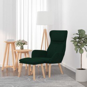 Sillón de relax con taburete terciopelo verde oscuro en Sillones | Comprar online en Foro24