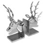 2-teilige Buchstützen im Hirsch-Design aus silbernem Aluminium von vidaXL, Buchstütze - Ref: Foro24-243478, Preis: 79,47 €, R...