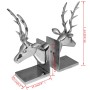 2-teilige Buchstützen im Hirsch-Design aus silbernem Aluminium von vidaXL, Buchstütze - Ref: Foro24-243478, Preis: 79,47 €, R...