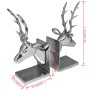Sujetalibros diseño de ciervo de 2 piezas aluminio plateado