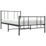 Bed frame with headboard and black metal footboard 80x200 cm by , Beds and slatted bases - Ref: Foro24-352489, Price: 62,13 €...