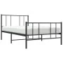 Bed frame with headboard and black metal footboard 80x200 cm by , Beds and slatted bases - Ref: Foro24-352489, Price: 61,53 €...