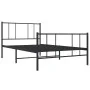 Bed frame with headboard and black metal footboard 80x200 cm by , Beds and slatted bases - Ref: Foro24-352489, Price: 61,53 €...