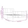 Bed frame with headboard and black metal footboard 80x200 cm by , Beds and slatted bases - Ref: Foro24-352489, Price: 61,53 €...