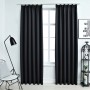 Cortinas opacas con ganchos 2 piezas negro 140x245 cm