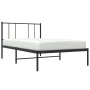 Estructura de cama con cabecero metal negro 80x200 cm de , Camas y somieres - Ref: Foro24-352471, Precio: 60,79 €, Descuento: %