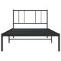 Bed frame with black metal headboard 80x200 cm by , Beds and slatted bases - Ref: Foro24-352471, Price: 60,79 €, Discount: %