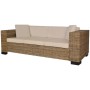 Three-seater sofa set 8 pieces real rattan by vidaXL, Sofas - Ref: Foro24-243246, Price: 645,08 €, Discount: %