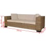 Conjunto de sofá de tres plazas 8 piezas ratán real de vidaXL, Sofás - Ref: Foro24-243246, Precio: 645,08 €, Descuento: %