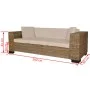 Three-seater sofa set 8 pieces real rattan by vidaXL, Sofas - Ref: Foro24-243246, Price: 511,30 €, Discount: %