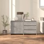 Aparador de 2 piezas madera manufacturada gris hormigón