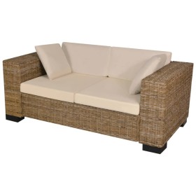7-teiliges Zweisitzer-Sofaset aus echtem Rattan von vidaXL, Sofas - Ref: Foro24-243245, Preis: 387,24 €, Rabatt: %