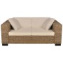 Conjunto de sofá de dos plazas 7 piezas ratán real de vidaXL, Sofás - Ref: Foro24-243245, Precio: 392,94 €