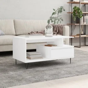 Couchtisch aus weißem Sperrholz, 90 x 49 x 45 cm von , Couchtisch - Ref: Foro24-831020, Preis: 72,81 €, Rabatt: %