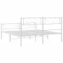 Metal bed frame with headboard and white footboard 135x190 cm by , Beds and slatted bases - Ref: Foro24-372343, Price: 103,43...