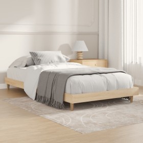 Sonoma oak engineered wood bed frame 100x200 cm by , Beds and slatted bases - Ref: Foro24-832056, Price: 81,05 €, Discount: %