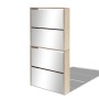 Mueble zapatero 4 compartimentos espejo color roble 63x17x134cm de vidaXL, Zapateros y organizadores de calzado - Ref: Foro24...