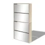 Mueble zapatero 4 compartimentos espejo color roble 63x17x134cm by vidaXL, Shoe racks and shoe organizers - Ref: Foro24-27393...