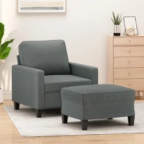 Sessel mit Hocker dunkelgrauer Stoff 60 cm von , Sofas - Ref: Foro24-3201030, Preis: 203,53 €, Rabatt: %