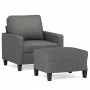 Armchair with stool dark gray fabric 60 cm by , Sofas - Ref: Foro24-3201030, Price: 203,53 €, Discount: %