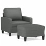 Sessel mit Hocker dunkelgrauer Stoff 60 cm von , Sofas - Ref: Foro24-3201030, Preis: 206,60 €, Rabatt: %