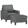 Armchair with stool dark gray fabric 60 cm by , Sofas - Ref: Foro24-3201030, Price: 203,53 €, Discount: %