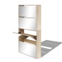 Mueble zapatero 4 compartimentos espejo color roble 63x17x134cm de vidaXL, Zapateros y organizadores de calzado - Ref: Foro24...