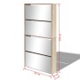 Mueble zapatero 4 compartimentos espejo color roble 63x17x134cm de vidaXL, Zapateros y organizadores de calzado - Ref: Foro24...