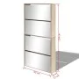 Mueble zapatero 4 compartimentos espejo color roble 63x17x134cm by vidaXL, Shoe racks and shoe organizers - Ref: Foro24-27393...