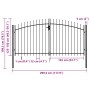 Cancela de valla doble puerta con puntas acero negro 3x1,5 m