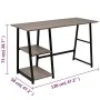 Desk with 2 shelves gray and oak by vidaXL, Desks - Ref: Foro24-20137, Price: 105,88 €, Discount: %