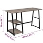Schreibtisch mit 2 Regalen in Grau und Eiche von vidaXL, Schreibtische - Ref: Foro24-20137, Preis: 107,45 €, Rabatt: %