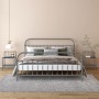 Mesitas de noche 2 unidades metal y vidrio gris y negro de vidaXL, Mesitas de noche - Ref: Foro24-325101, Precio: 45,41 €, De...
