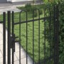 Cancela de valla con una puerta y arcos acero negro 1x1,5 m