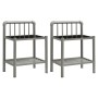 Mesitas de noche 2 unidades metal y vidrio gris y negro de vidaXL, Mesitas de noche - Ref: Foro24-325101, Precio: 45,41 €, De...
