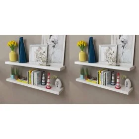 Wall shelves 4 units white 100 cm by , Shelves and shelves - Ref: Foro24-275999, Price: 95,67 €, Discount: %
