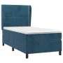 Box spring bed with dark blue velvet mattress 90x190 cm by , Beds and slatted bases - Ref: Foro24-3129127, Price: 336,08 €, D...