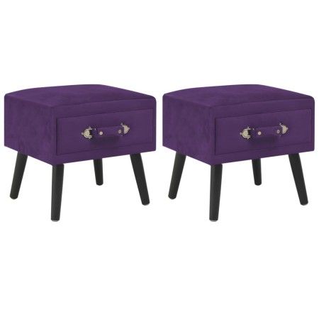 Mesitas de noche 2 unidades 40x35x40cm terciopelo morado oscuro de vidaXL, Mesitas de noche - Ref: Foro24-276385, Precio: 125...