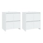 Aparadores 2 unidades madera contrachapada blanco 70x41x75 cm