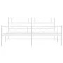 Bettgestell aus Metall mit Kopfteil und weißem Fußteil 200x200 cm von , Betten und Lattenroste - Ref: Foro24-372351, Preis: 1...