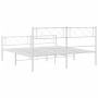 Bettgestell aus Metall mit Kopfteil und weißem Fußteil 140x200 cm von , Betten und Lattenroste - Ref: Foro24-372345, Preis: 1...