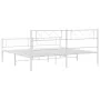 Bettgestell aus Metall mit Kopfteil und weißem Fußteil 200x200 cm von , Betten und Lattenroste - Ref: Foro24-372351, Preis: 1...