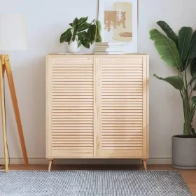 Closet door with 2 slat panels, made of pine wood, 99.3x49.4 cm by , cabinet doors - Ref: Foro24-151137, Price: 66,51 €, Disc...