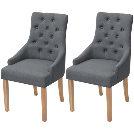 Sillas de comedor 2 unidades tela gris oscuro de vidaXL, Sillas de comedor - Ref: Foro24-243636, Precio: 254,60 €, Descuento: %