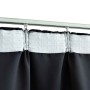 Cortinas opacas con ganchos 2 piezas negro 140x245 cm