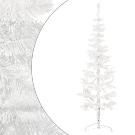 Half artificial Christmas tree with white stand 120 cm by , Christmas trees - Ref: Foro24-344565, Price: 13,53 €, Discount: %