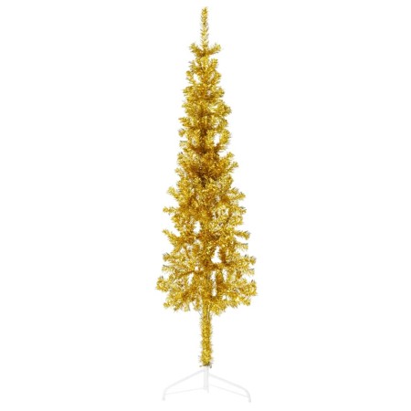 Medio árbol de Navidad artificial con soporte dorado 150 cm by , Christmas trees - Ref: Foro24-344590, Price: 13,55 €, Discou...