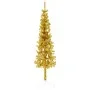 Medio árbol de Navidad artificial con soporte dorado 150 cm by , Christmas trees - Ref: Foro24-344590, Price: 13,43 €, Discou...